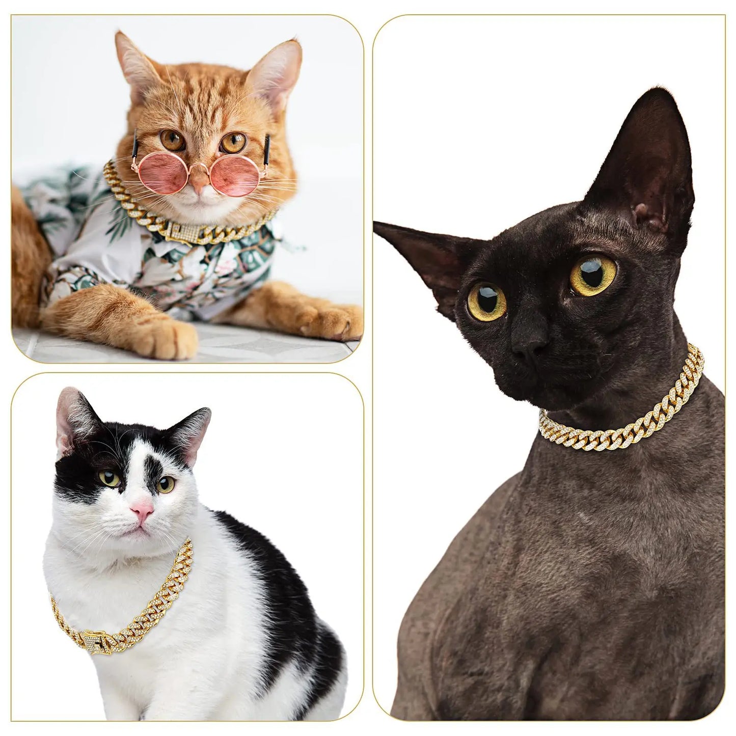 Luxury Diamond Cuban Chain Collar for Dogs and Cats
